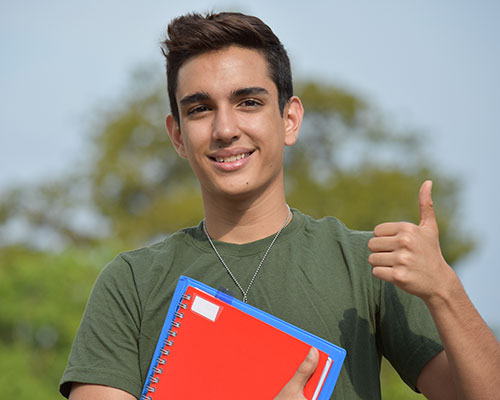 Student Giving Thumbs Up